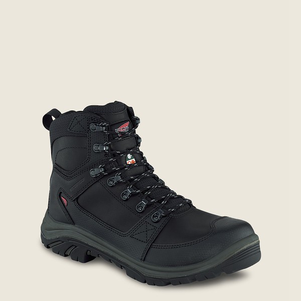 Red Wing Safety Boots Trades - 6-inch Side-zip Waterproof Csa Toe - Black - Mens EBQ472385